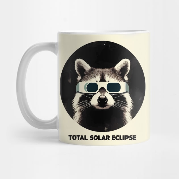 Total solar eclipse 2024 funny raccoon by TomFrontierArt